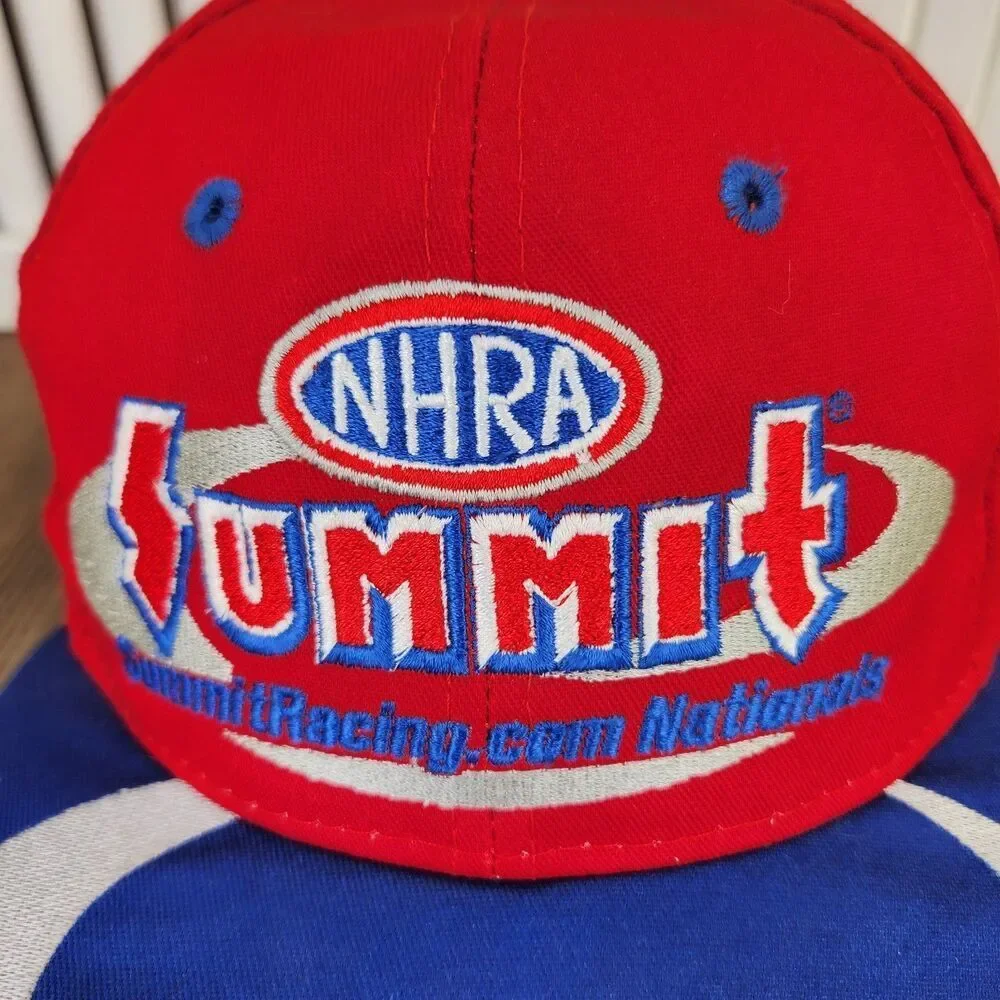 VTG NHRA Summit Racing Inaugural Las Vegas Snapback Hat Cap Red Blue Kudzu USA